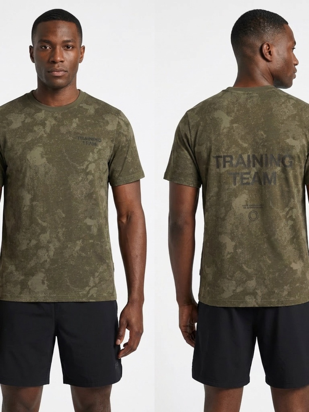 H&M Move DryMove™ "Training Team" Camo T-Shirt — Men's Medium — Tan Camo
